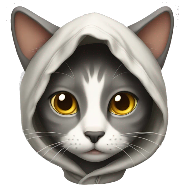 Cat wearing a hodie emoji