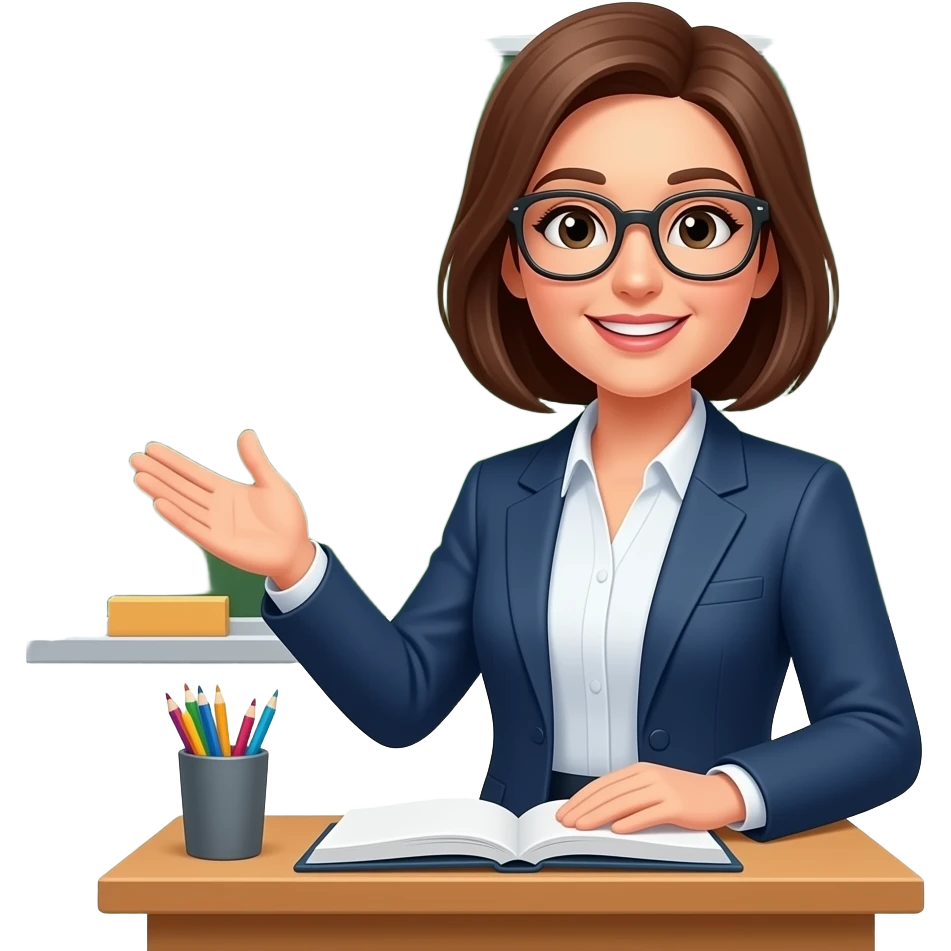 Profesora dando clases emoji