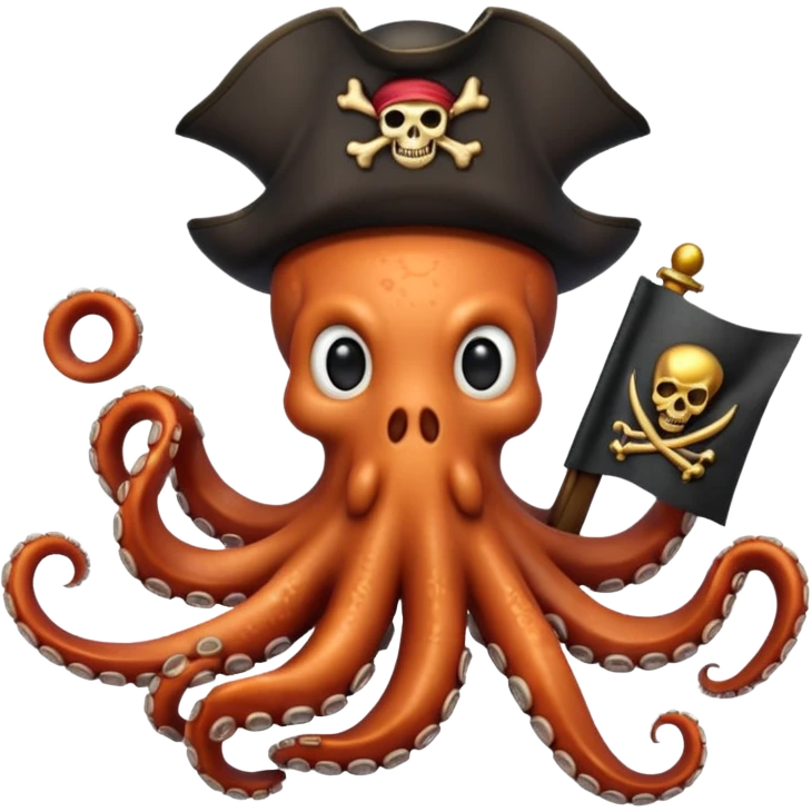 pirate octopus holding a treasure map emoji