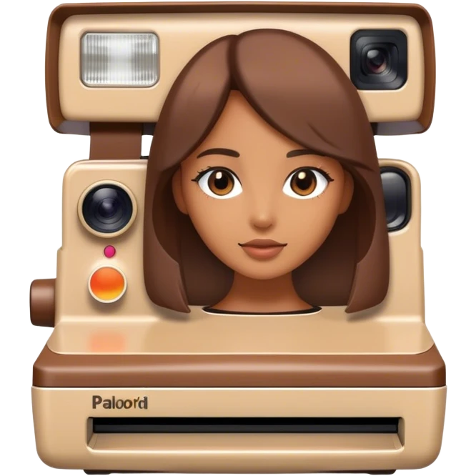 Polaroid camera with photo emoji