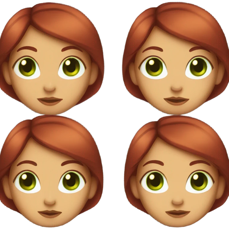 girl with burgundy hair and green eyes emoji