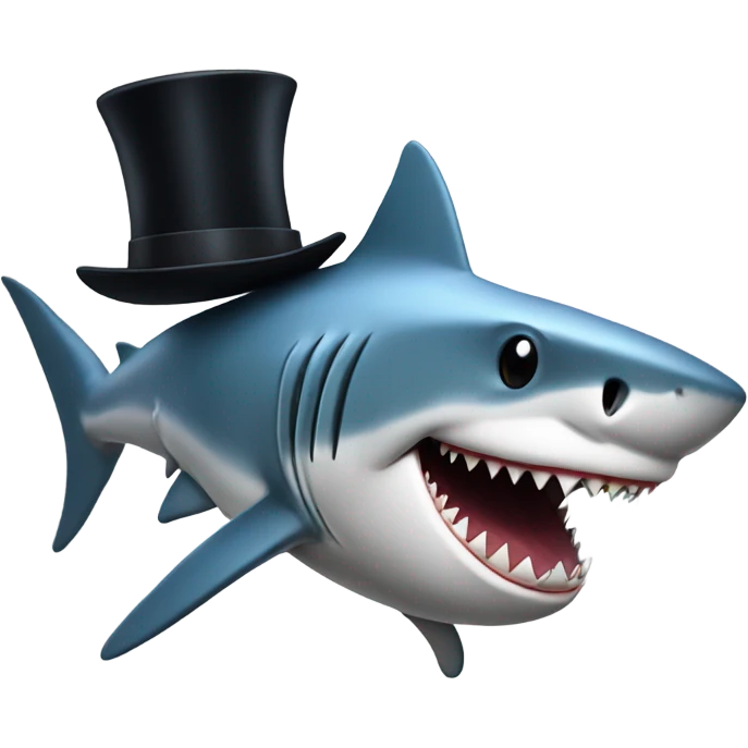 shark with top hat emoji