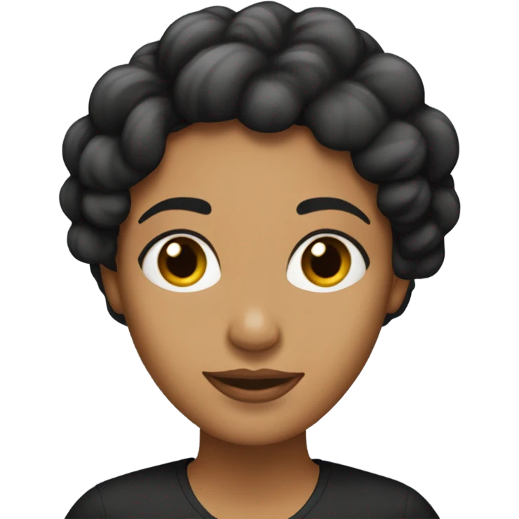 Mujer hermosa con cabello largo negro crespo emoji