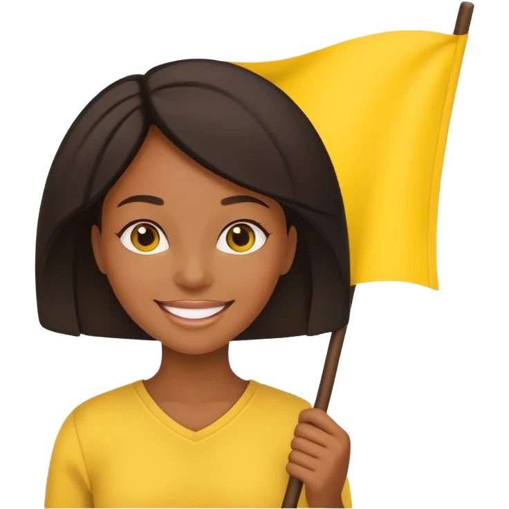 yellow  Flag holder black woman emoji