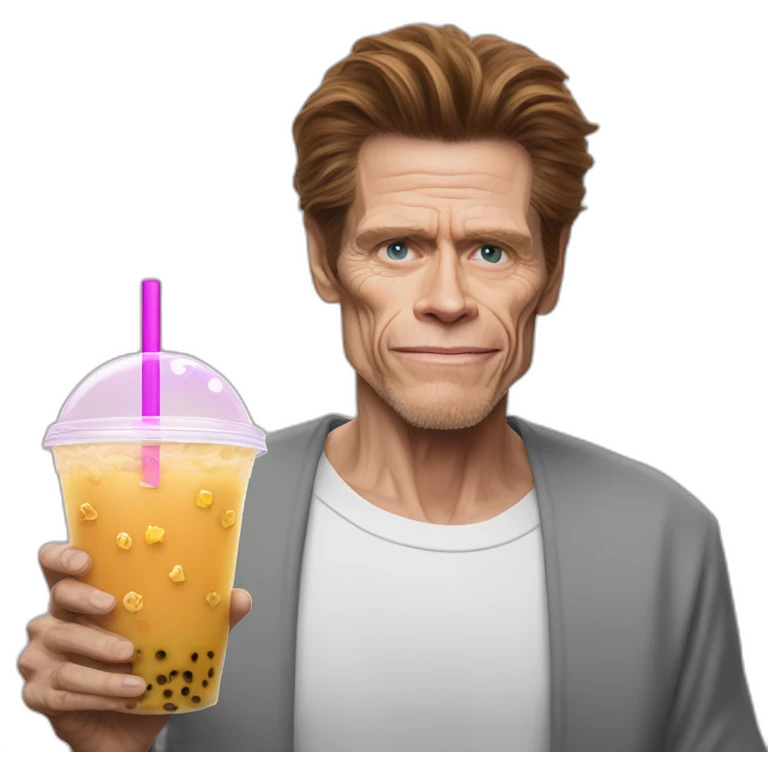 willem dafoe as bubble tea emoji