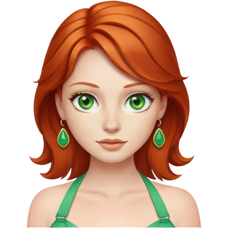 redhead on knees green eyes halter top emoji