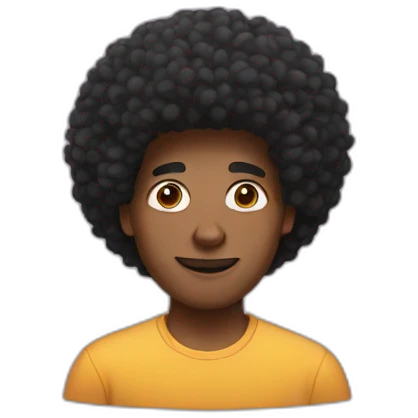 Guy with afro emoji