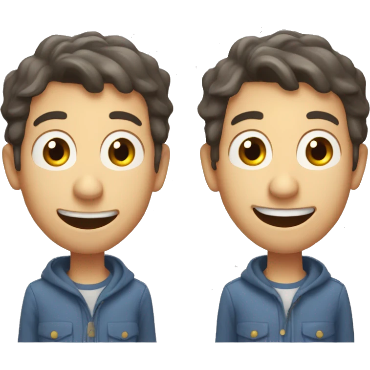 Smiling French man have a surprised emoji