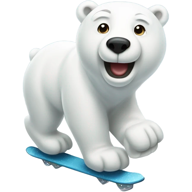 Polar bear ice skating emoji