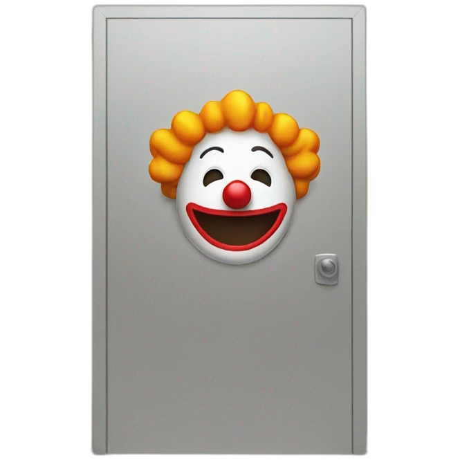 Door with clown emoji