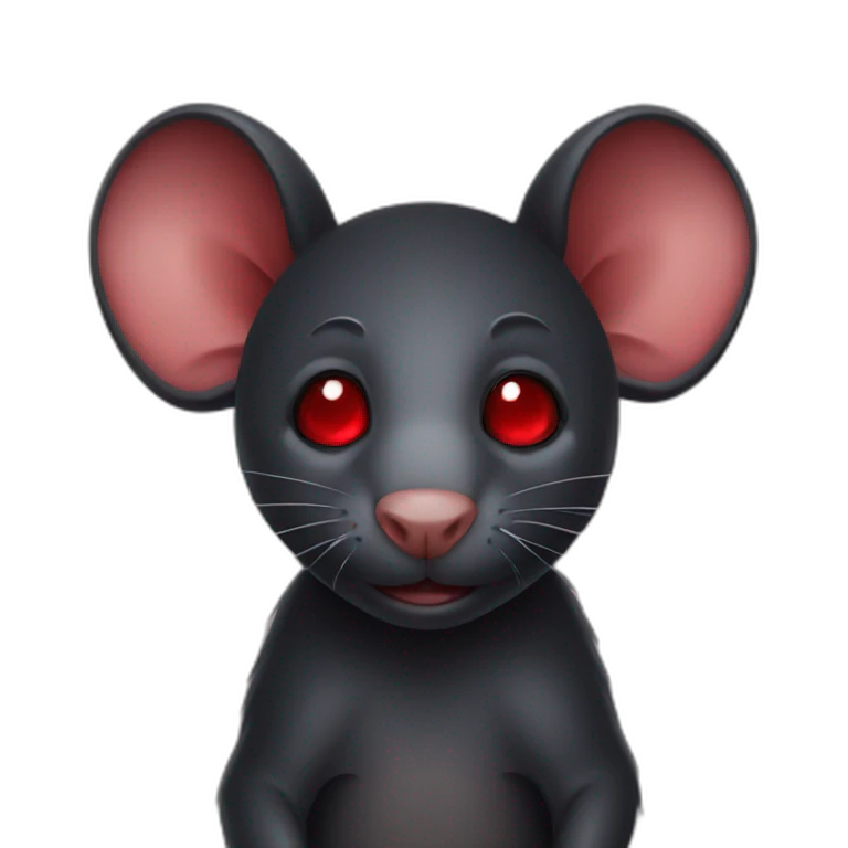 Black rat with red eyes emoji