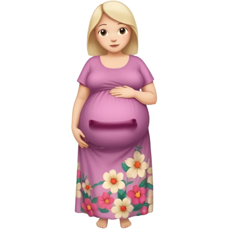 very heavily pregnant overdue woman with very  very big and large belly  emoji