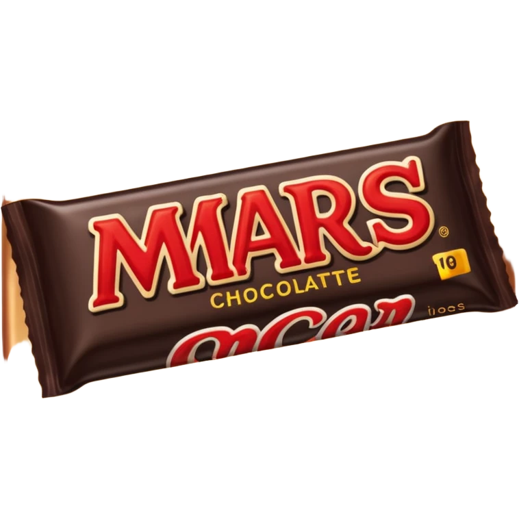 Draw a Mars bar in its classic black wrapper with bold red logo. emoji