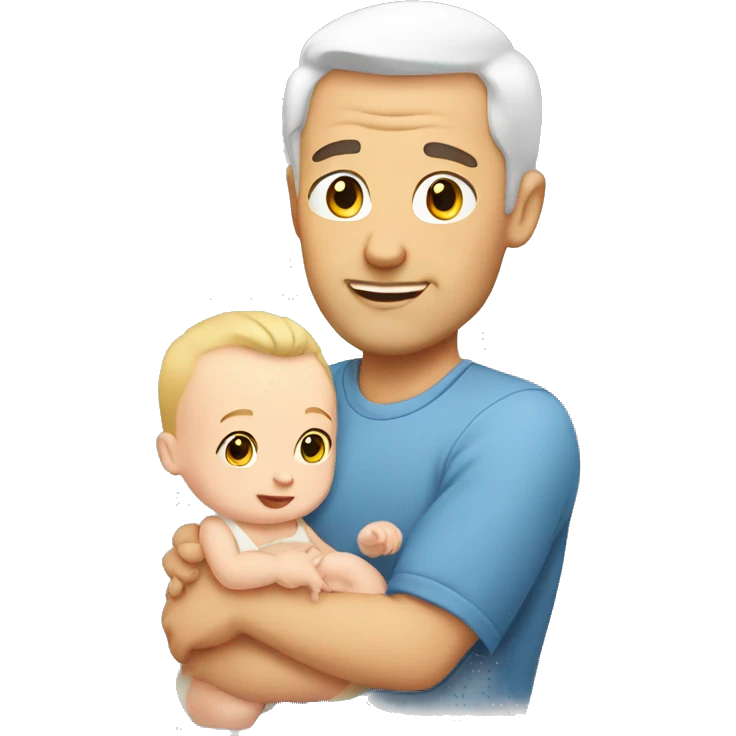 White Dad and white baby  emoji