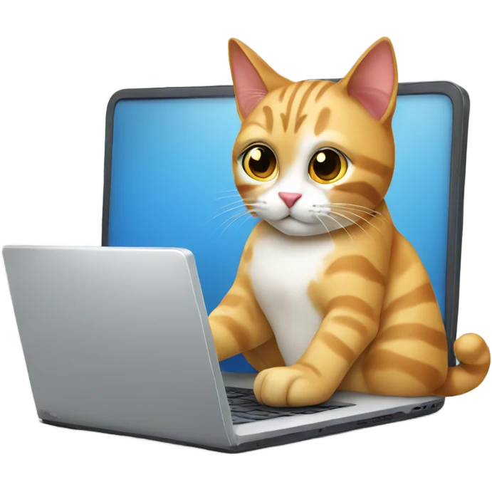 Cat working on a laptop emoji