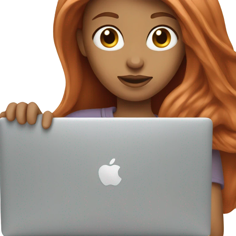 Red-haired girl with a MacBook emoji