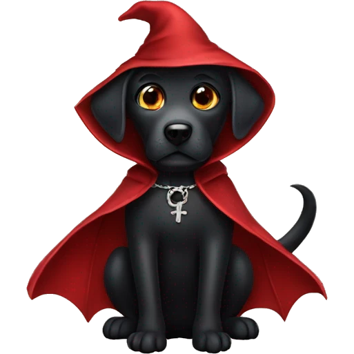 Black labrador dressed as a vampire  emoji