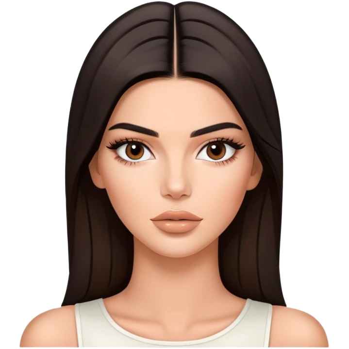 Kendall Jenner, fashion model, elongated face, long oval face shape, glossy lips with lipgloss emoji
