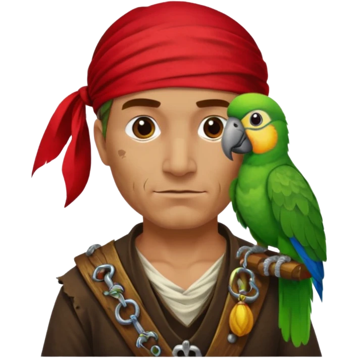 pirate and parrot emoji