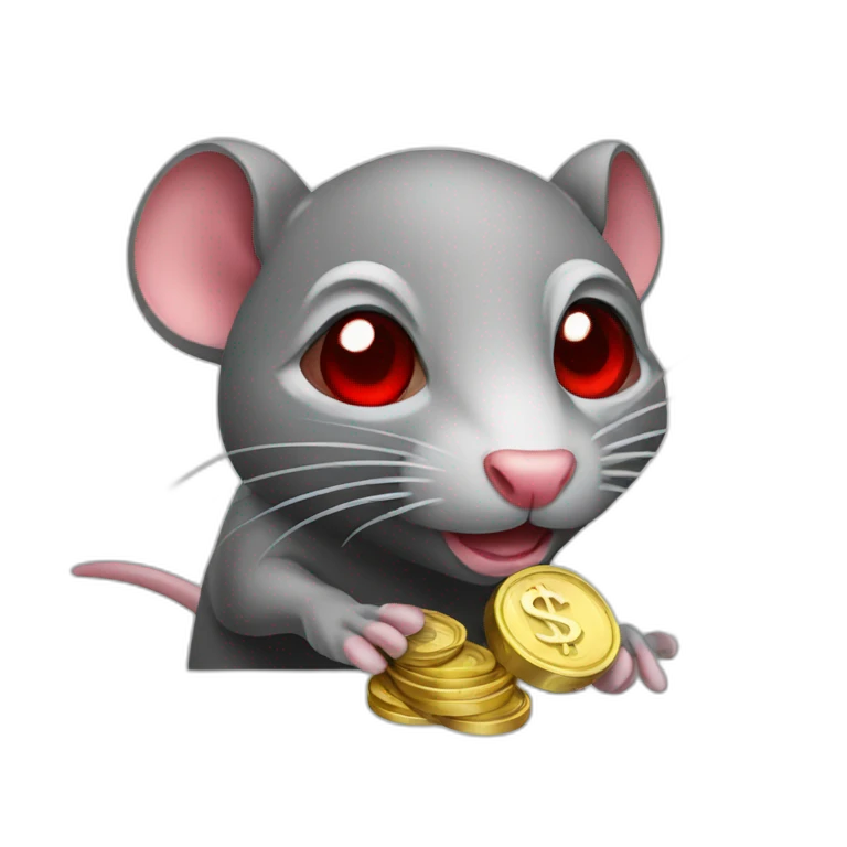 rat with money red eyes emoji