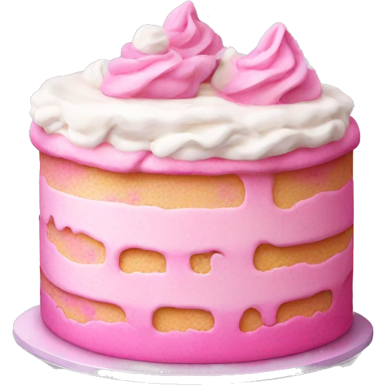 Pink cake with white cream emoji