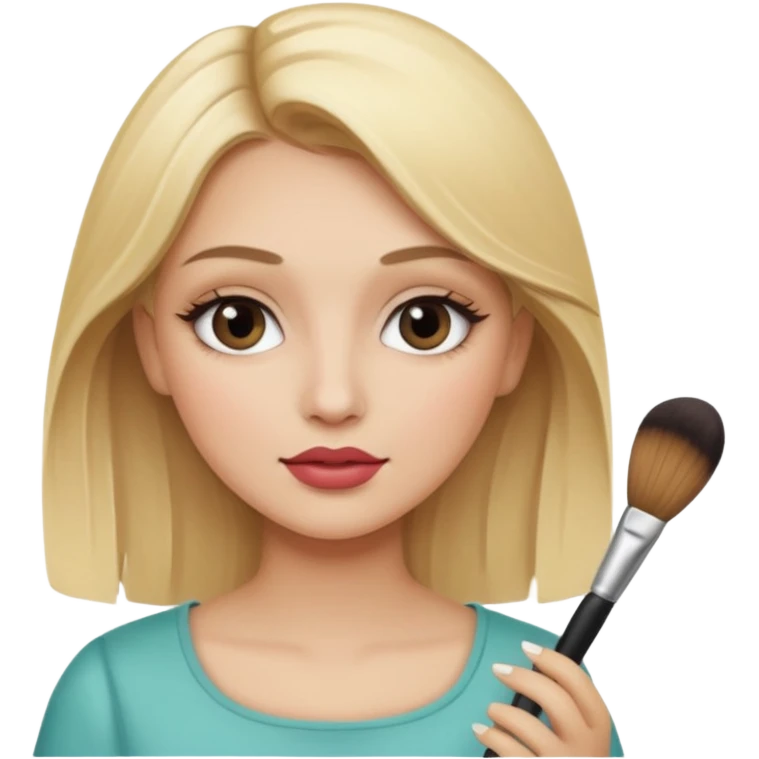 haz una chica rubia maquillandose emoji