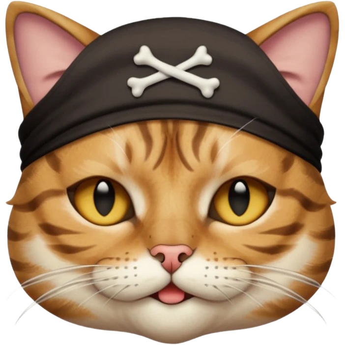 pirate cat with one closed eye with eye mask emoji