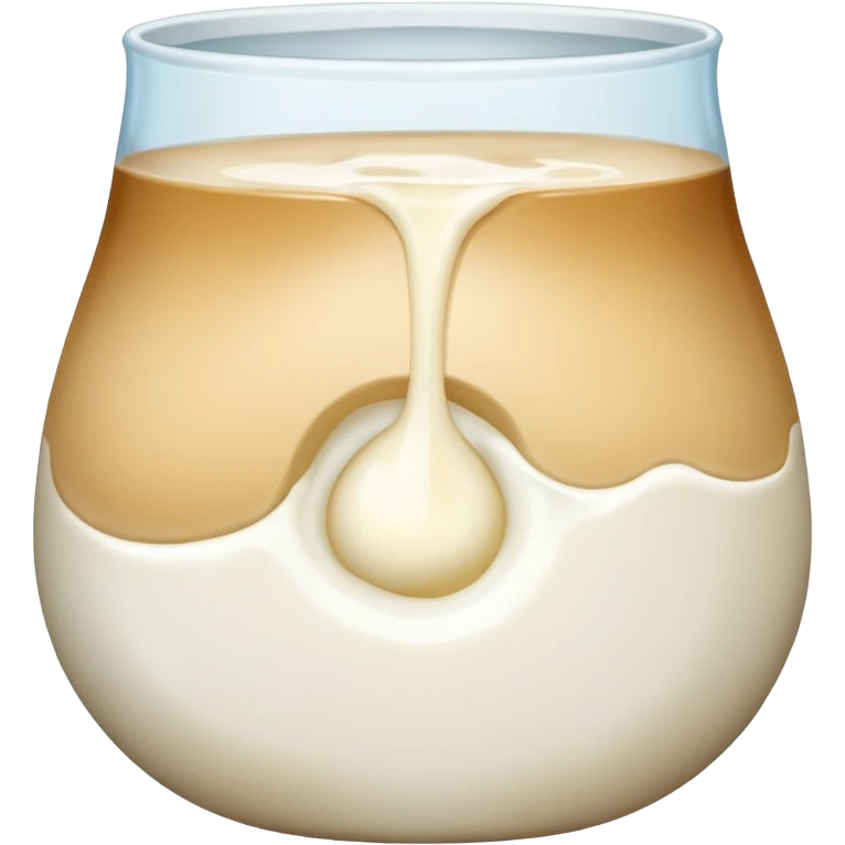 make me iOS style emoji of stomach half filled by milk emoji