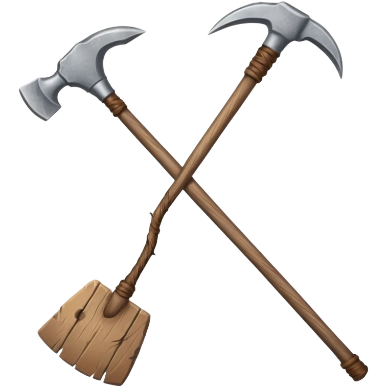 wood hoe, ancient, stick emoji