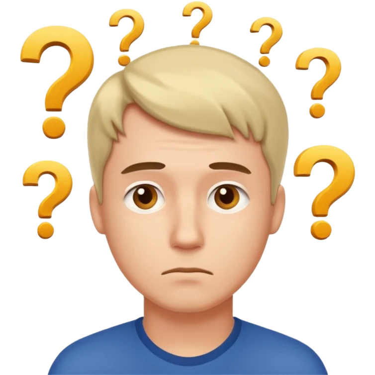 man think with question marks  emoji