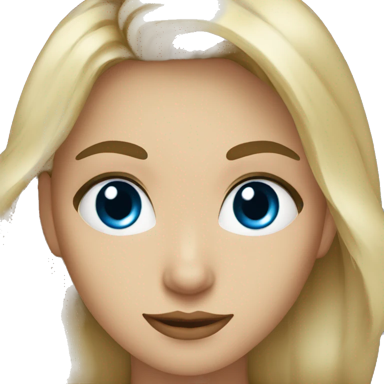 rubia oscura ojos azules emoji