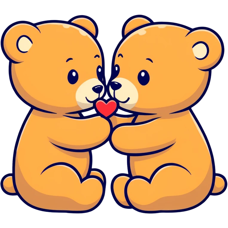 Teddy bears kissing  emoji