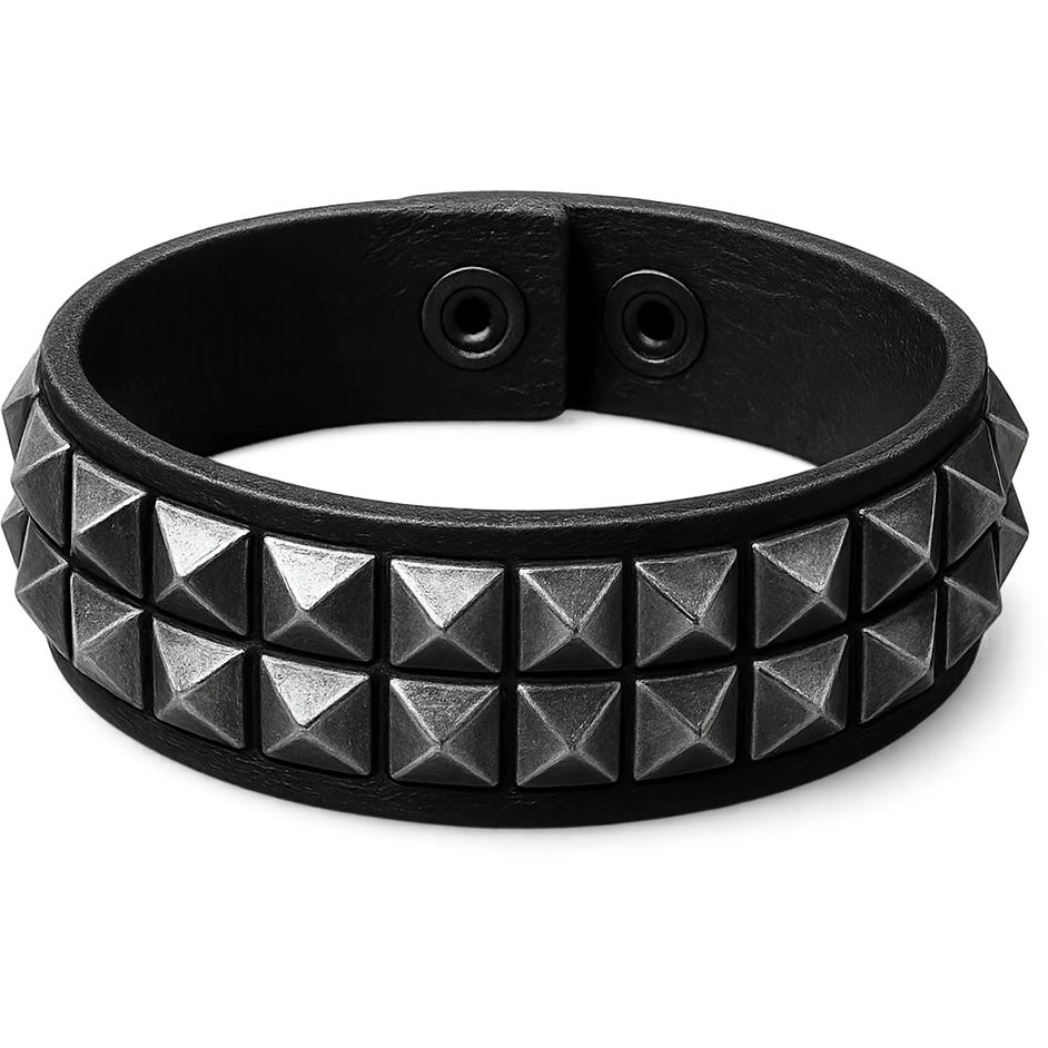 black studded bracelet, emo style, no background emoji