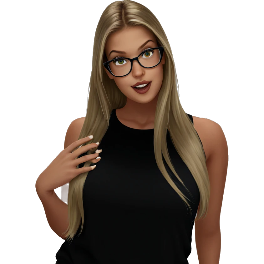 blonde girl with glasses emoji