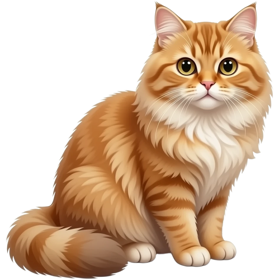 Realistic sitting slim beautiful fine aesthetic thin Persian cat emoji