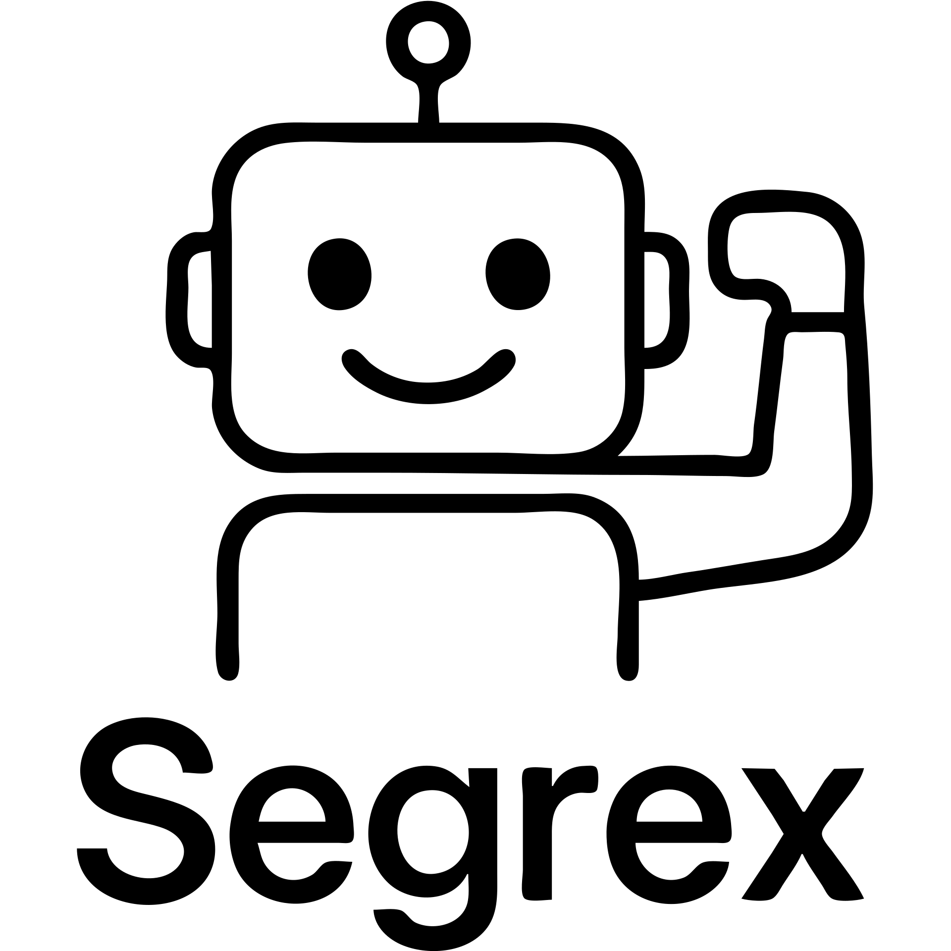 smiling robot head with an elbow sign and the word 'Segrex' emoji