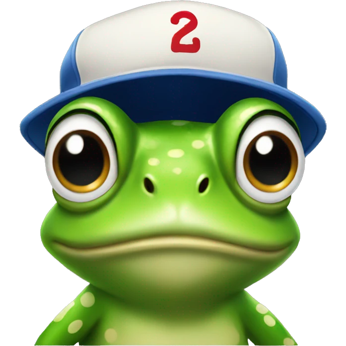 Frog wearing baseball cap emoji