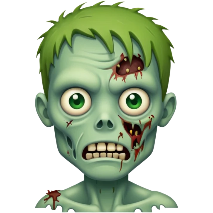 zombie with cartoonish expression emoji
