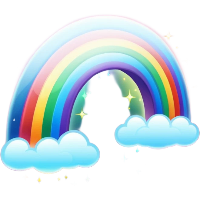 a beautiful romantic rainbow sparkling light trail magical emoji