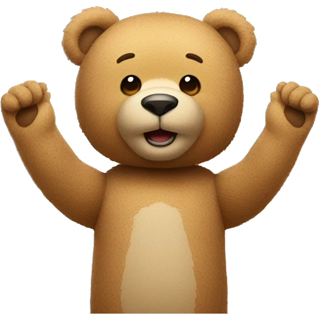 Teddy bear arms raised emoji