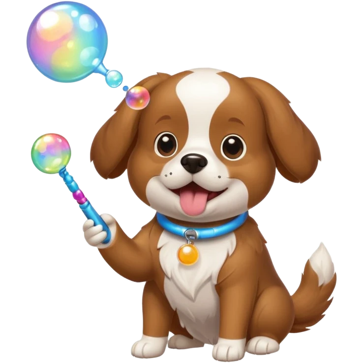 dog blowing bubbles emoji
