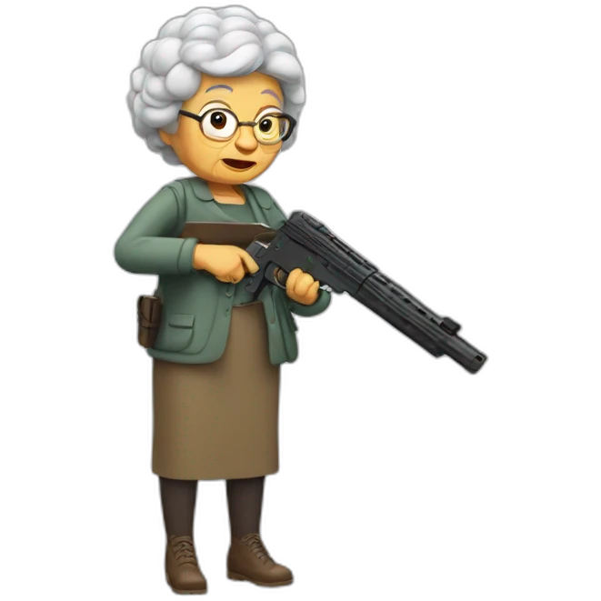 Grandma with gun emoji