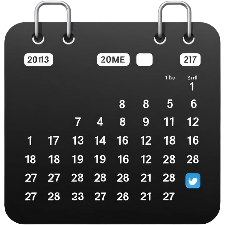 black calendar without numbers emoji