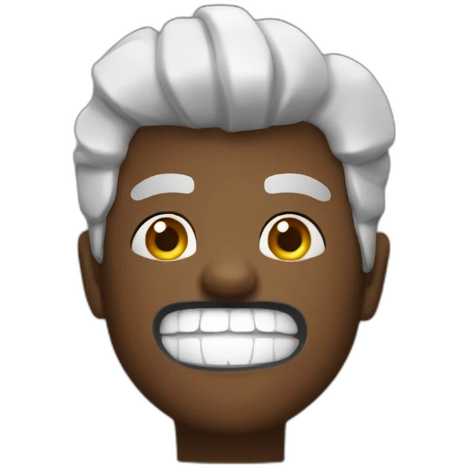 blackman open mouth suprised. arms are on the back of thea head emoji
