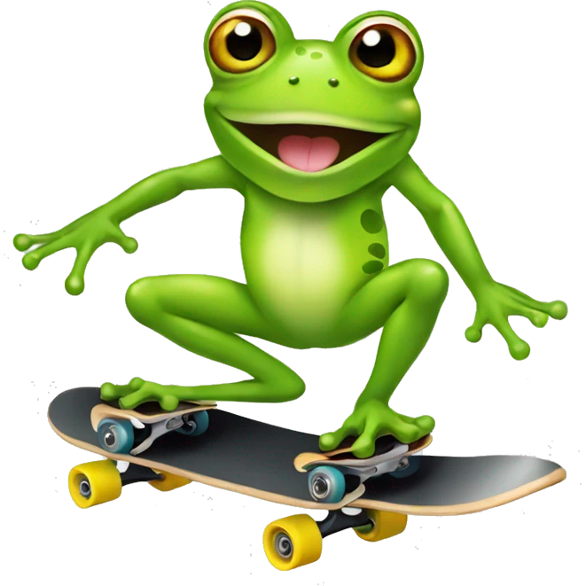 frog on skate baord emoji