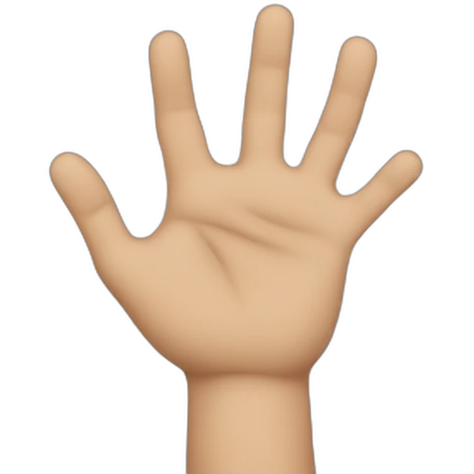 Mano con tres dedos arriba emoji