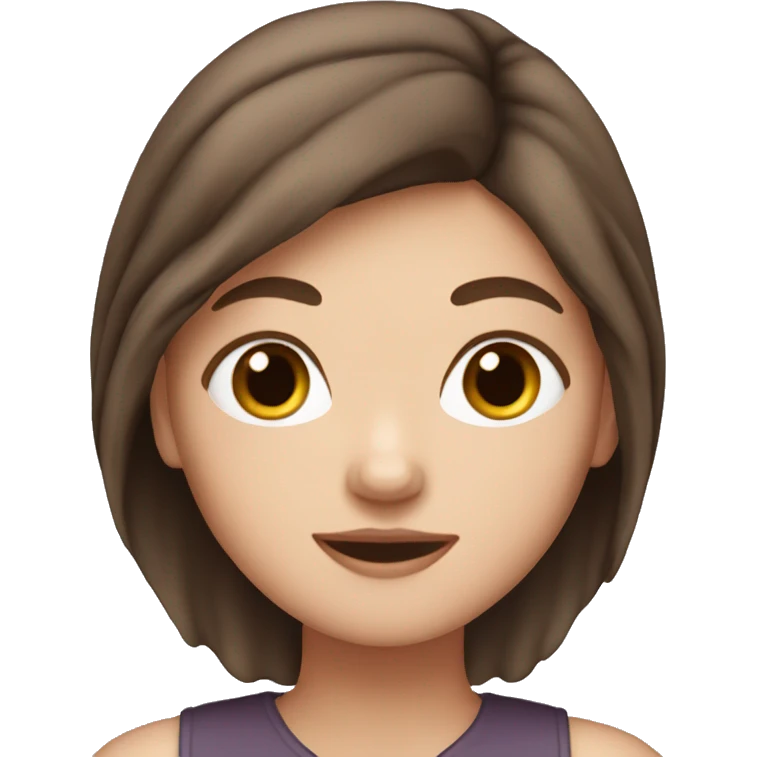 White girl, choccate hair emoji