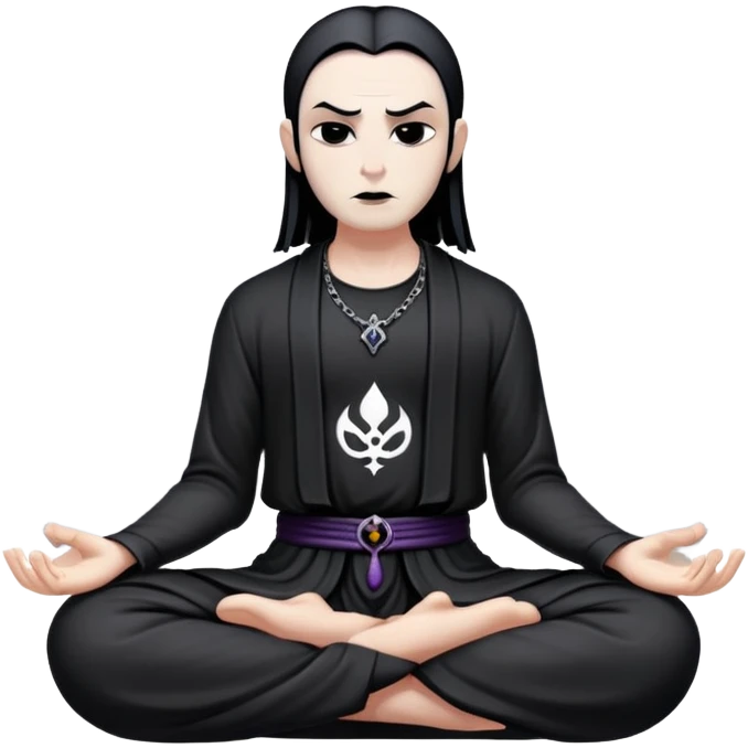 chill meditating goth villain  emoji