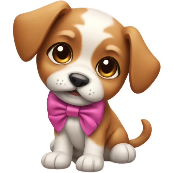 Puppy with bow emoji