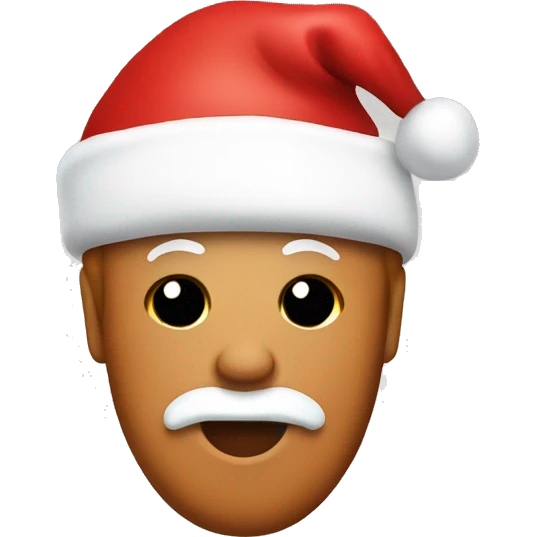 ginger bread with santa hat and christmas free emoji